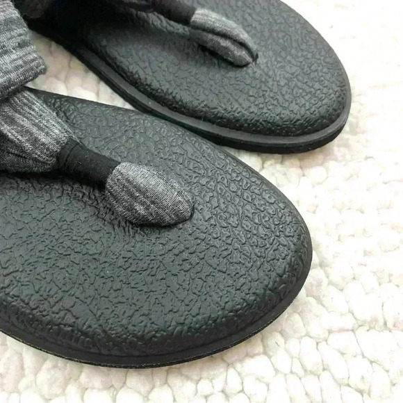 Sanuk Yoga Sling 2 Black Slip On Cushiony Ohm Zen Thong Sandal Size 8 - Picture 3 of 13